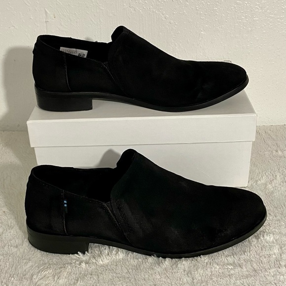 Toms Shaye Low Black Suede Loafers Women’s Size 9 Slip On - Picture 3 of 11